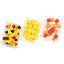 Ananas of watermeloen blokjes of fruitsalade ananas/druif